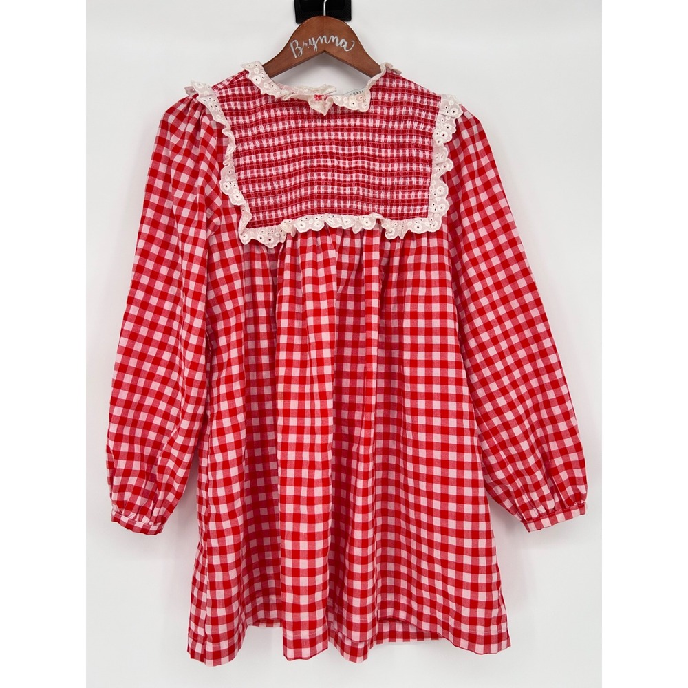 Hunter Bell NYC Carlyle Dress Red White Gingham Checks Mini XS - Picture 2 of 8